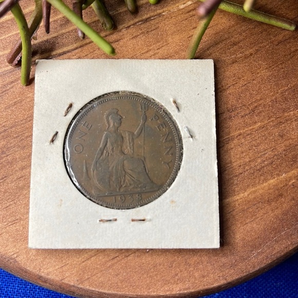 Great Britain 1938 One Penny Coin World Coin Foreign Coin Money UK Antique Y84. - Picture 2 of 2